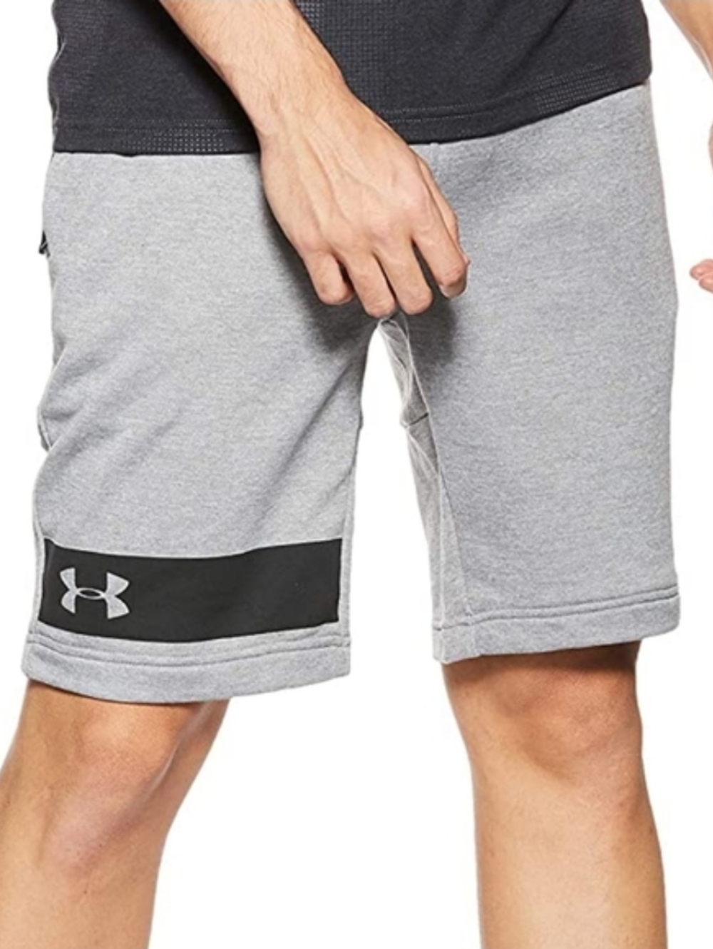 Under Armour Tech Terry Shorts Men's‎ Size L Gray Zip Pockets